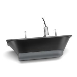GT21-TH de Garmin: transductor de montaje a través del casco de acero inoxidable con sonda ClearVü de 500 W (CHIRP de 260/455 kHz) y sonda tradicional de 600 W (50/200 kHz) con sensor de temperatura (8 patillas)