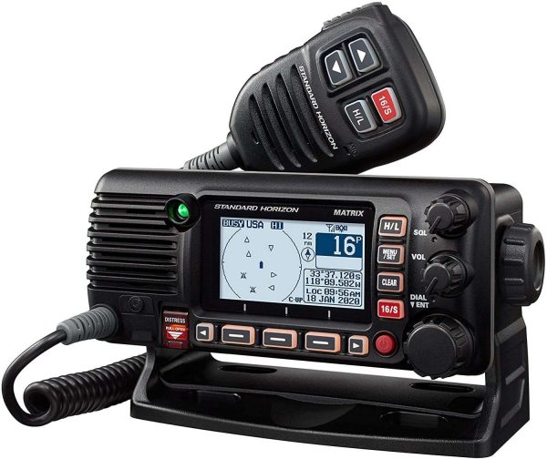 VHF DSC clase D modelo GX1850GPS/E con receptor GPS y posibilidad de segunda estación remota. 12 V. Nº Homolog.: 54.0156