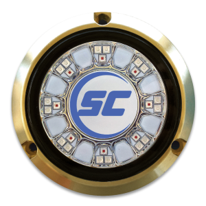 LUZ SUBACUÁTICA 24 LEDS AZUL/BLANCA, 90W, BRONCE 4"