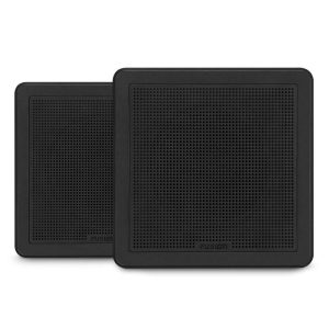 Altavoces náuticos de la serie Fusion FM, altavoz náutico negro cuadrado de montaje integrado de 7,7" y 120 W
