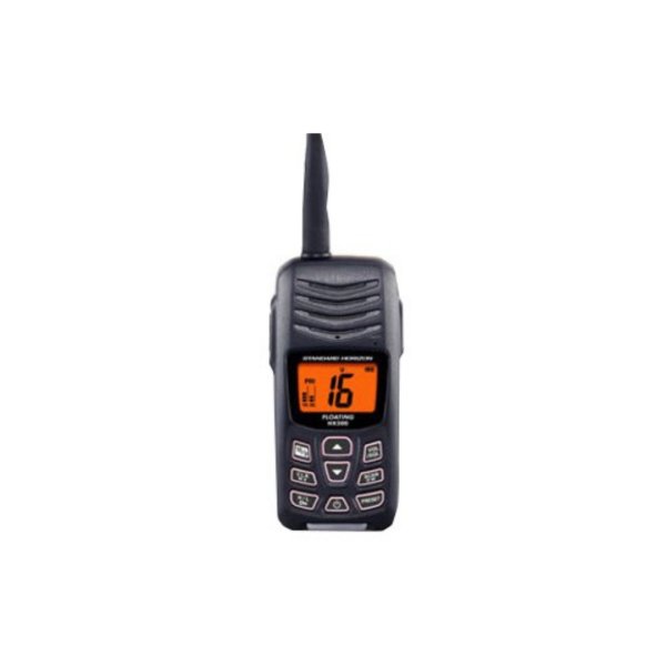 Transceptor VHF modelo HX300E flotante. IPX8, con canales marinos. Nº Homolog.: 52.0118