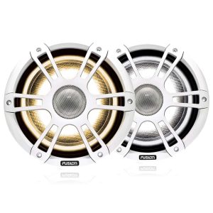 Altavoz náutico blanco deportivo coaxial de 6,5" y 230 vatios con iluminación LED CRGBW