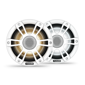 Fusion Signature Series 3i Altavoces náuticos, Altavoces náuticos blancos deportivos coaxiales CRGBW de 6,5" y 230 vatios (par)