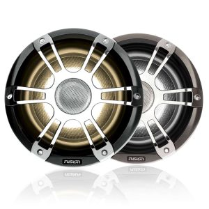 Altavoz náutico cromado deportivo coaxial de 7,7" y 280 vatios con iluminación LED CRGBW