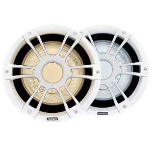 Subwoofer náutico blanco deportivo de 10" y 600 vatios con CRGBW