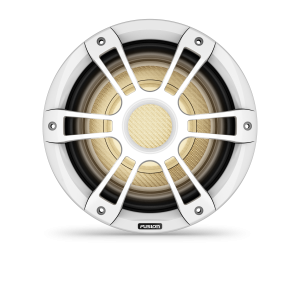 Subwoofers náuticos de la Fusion Signature Series 3i, Subwoofer náutico blanco deportivo CRGBW de 10" y 600 vatios