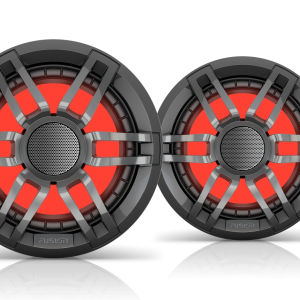 Altavoces náuticos para torre de wakeboard de la serie XS de Fusion, altavoz náutico para torre de wakeboard negro deportivo de 6,5" y 200 vatios con iluminación LED RGB