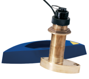 Transductor de montaje a través del casco de bronce con sensores de profundidad, velocidad y temperatura (roda ancha) - Airmar B744VL